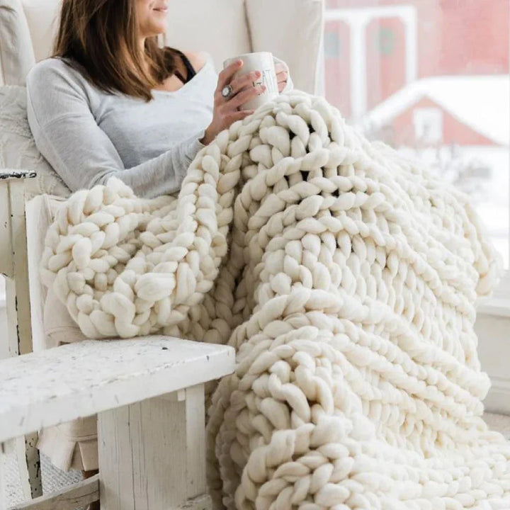 DIY Chunky XL 1000 gram uldgarn til bløde tæpper - LuxeWool