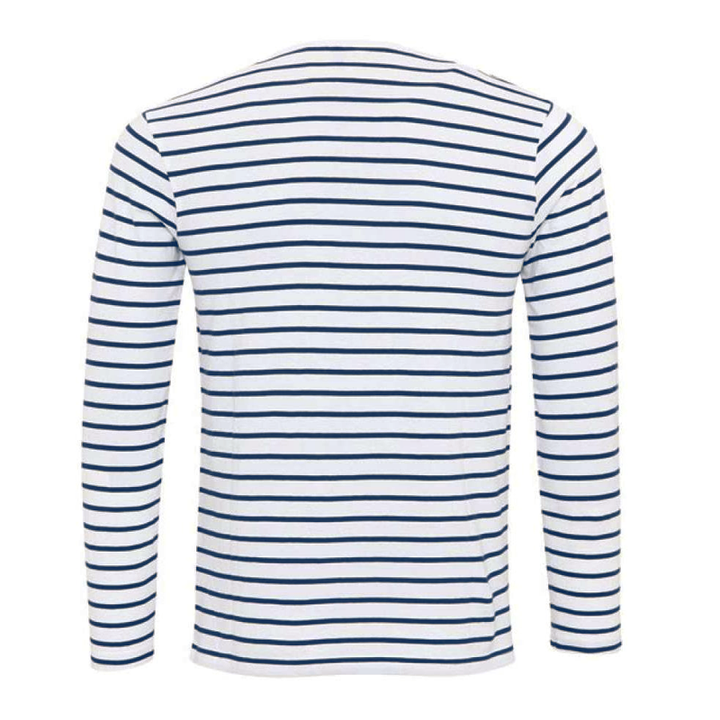 Stribet Henley-shirt med lange ærmer – Ewan