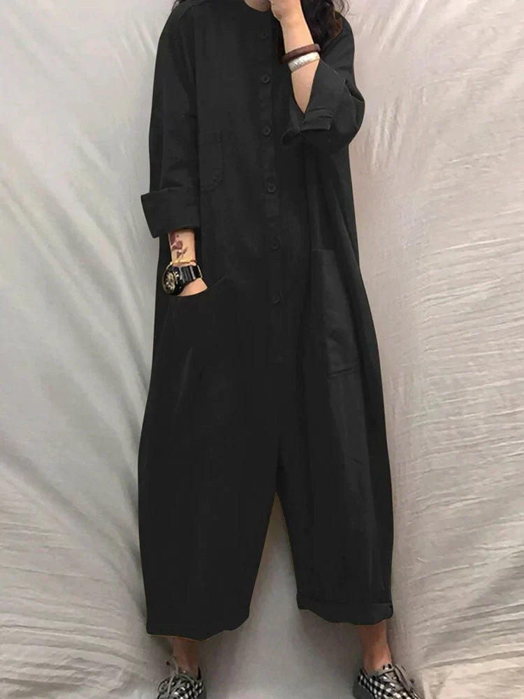Efterårs-jumpsuit med vidt snit til damer – Livia