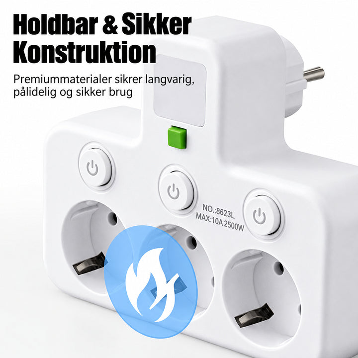 Power Strip with USB and Switches | Multi-Outlet Surge Protector 2500W 4