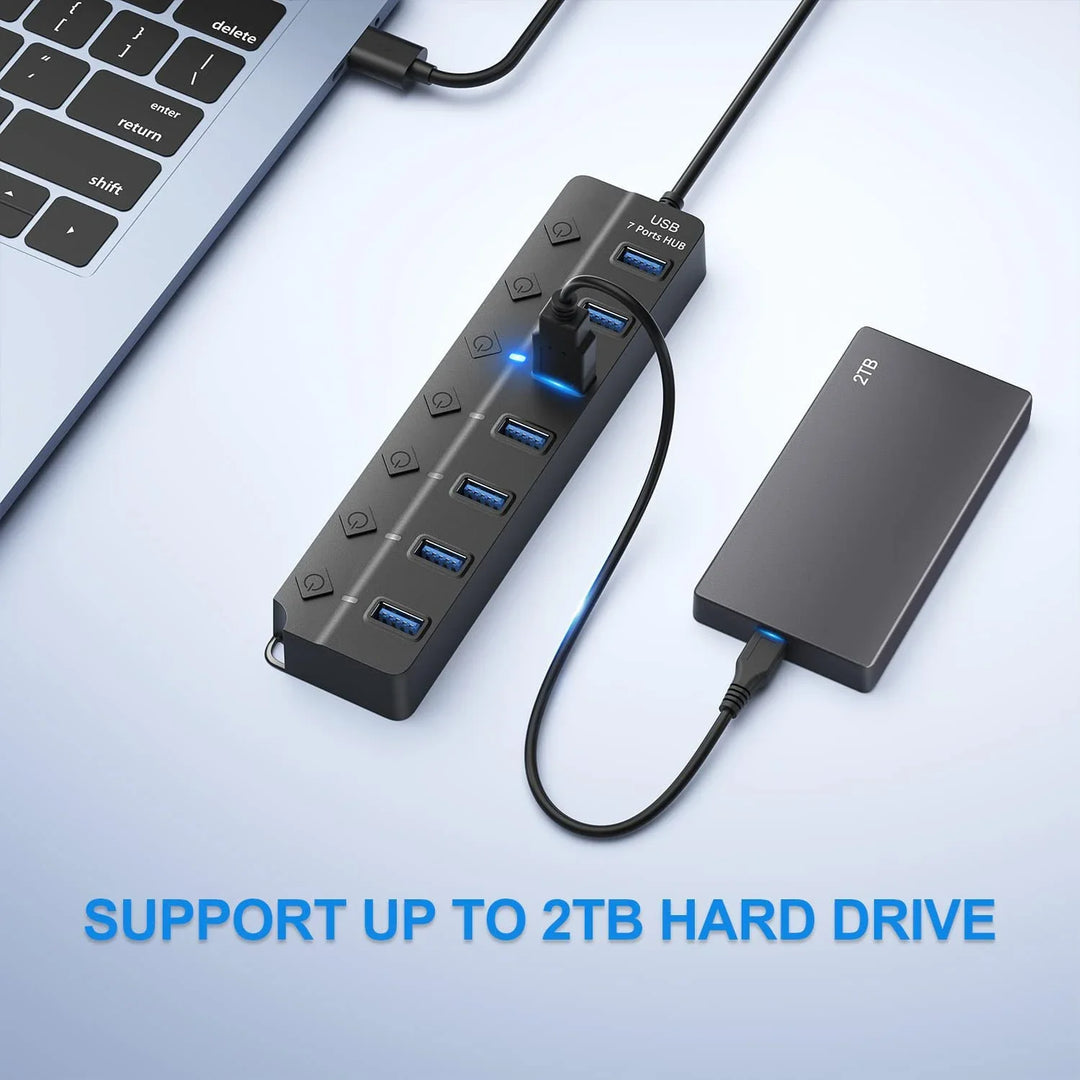 7-Port USB 3.0 High-Speed Hub with Power Switch & Long Cable (Buy 1, Take 1 FREE)-4-P all 3.0 30cm-State of Style