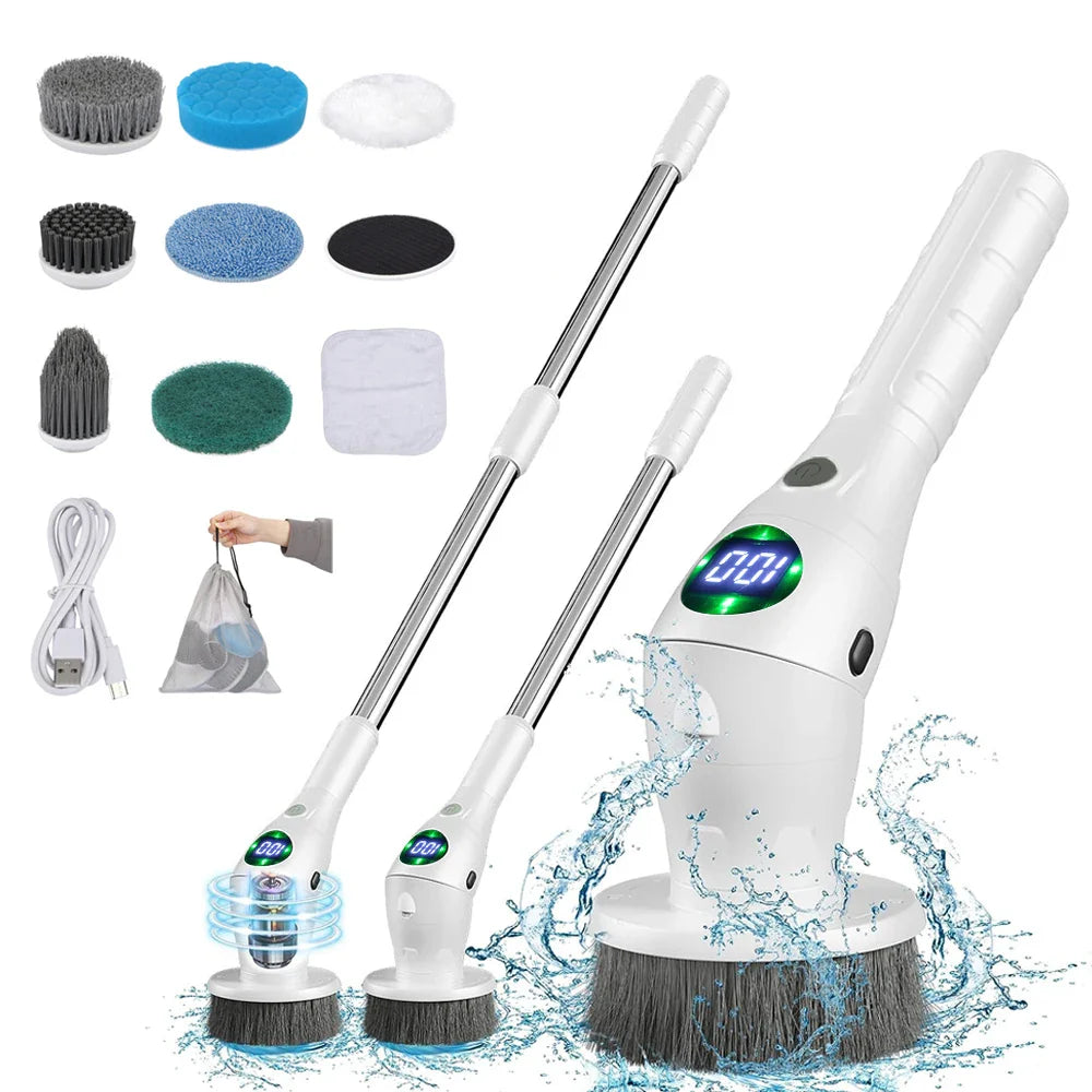 8‑in‑1 Electric Cleaning Brush with Adjustable Handle – Buy 1, Get 1 Free-State of Style