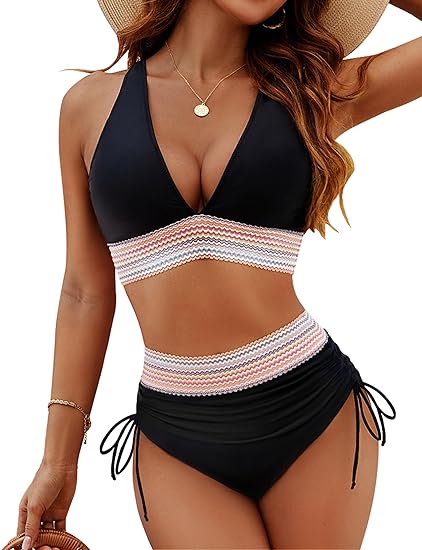 Formende bikinisæt med high-waist-trusse og push-up-top – Selina | Køb 1, få 1 gratis