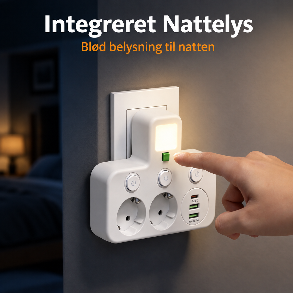 Power Strip with USB and Switches | Multi-Outlet Surge Protector 2500W 6