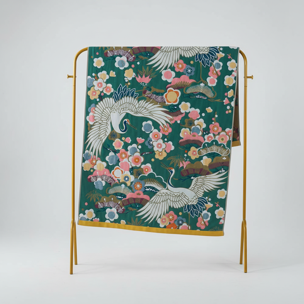 Elegante Badetuch Mit Druck - FlowerLuxe