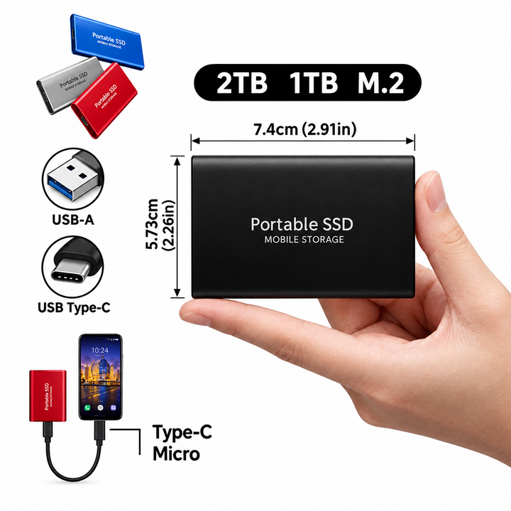 External SSD 2TB Portable Shockproof High-Speed Storage Drive 6
