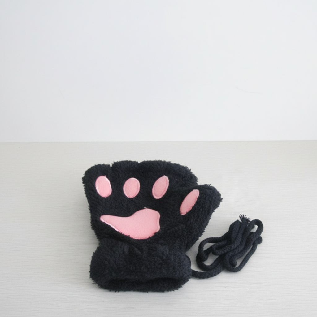 Fingerlose Plüschige Pfotenhandschuhe - PawFluff