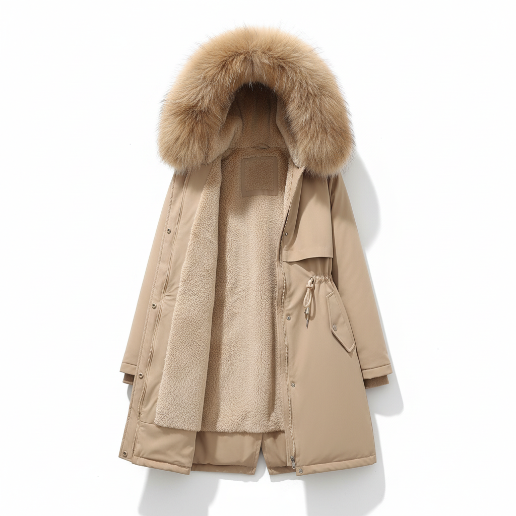 Fleece Parka Mit Kapuze -  Silvia