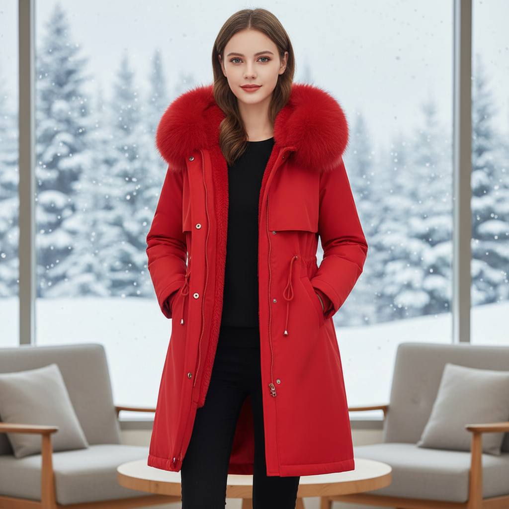 Fleece Parka Mit Kapuze -  Silvia