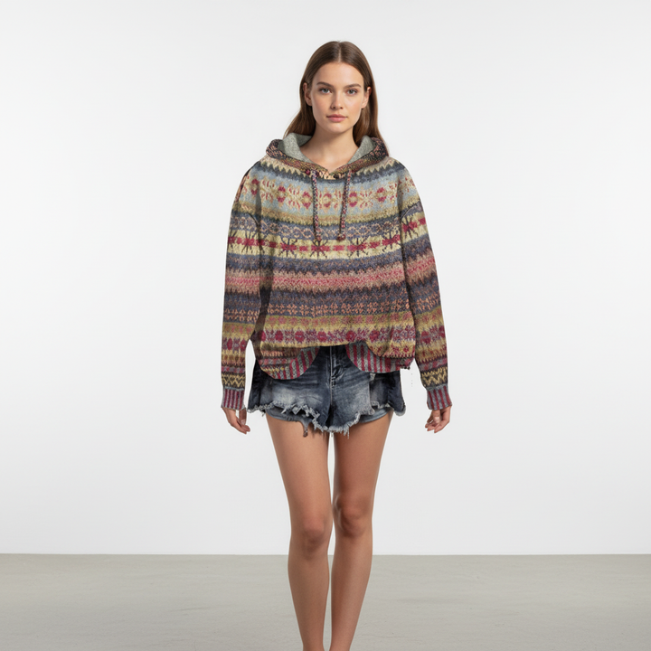 Gemusterter Damen Hoodie -  Claudia