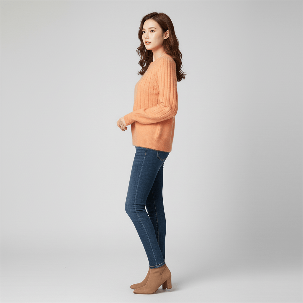 Gerippter Langarm-Pullover - Mayra