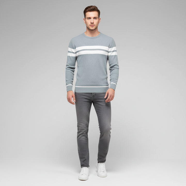 Gestreifter Herren Strickpullover - Pascal