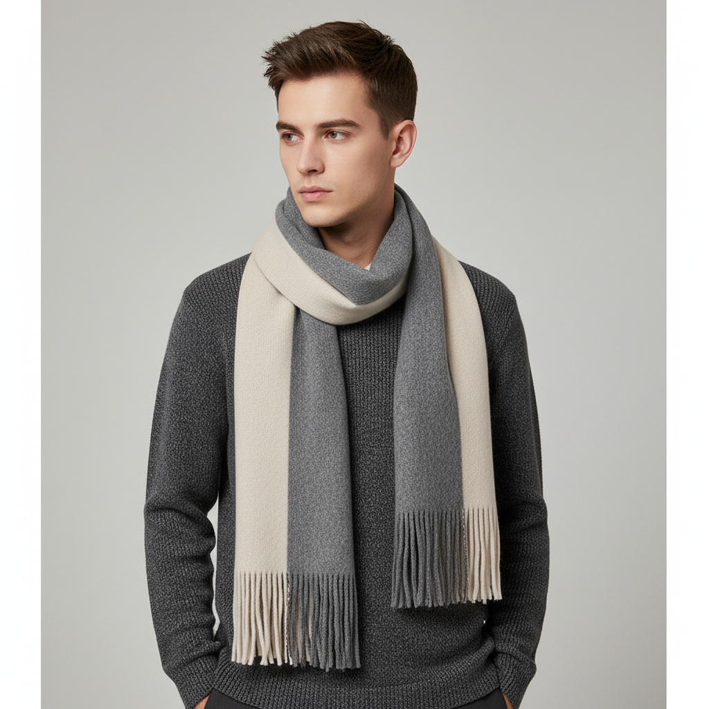 Gestrickter Schal Mit Fransenabschluss - Flaushade