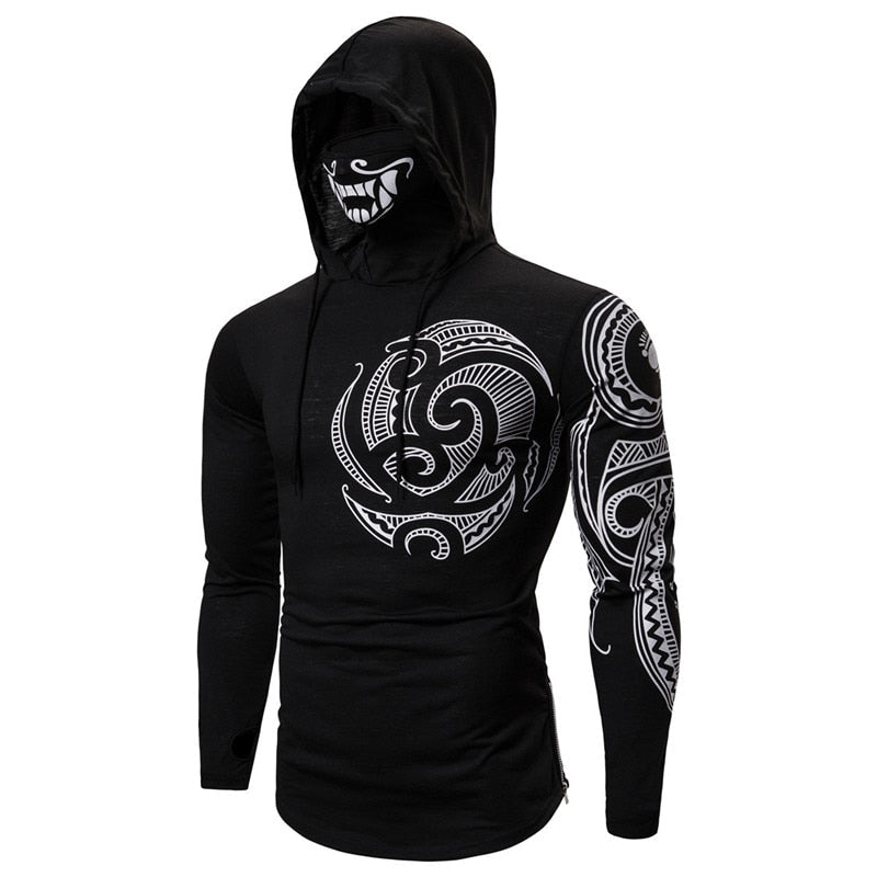 Herren-Hoodie med integreret skull-maske – efterårsudgave ShadowX