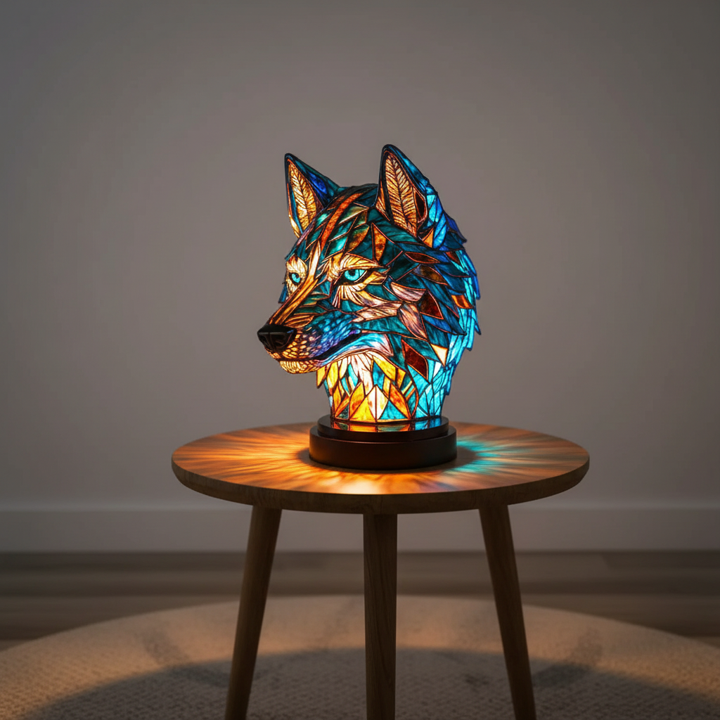 Handgefertigte Mosaiklampe Tierkopf - GleamPaw