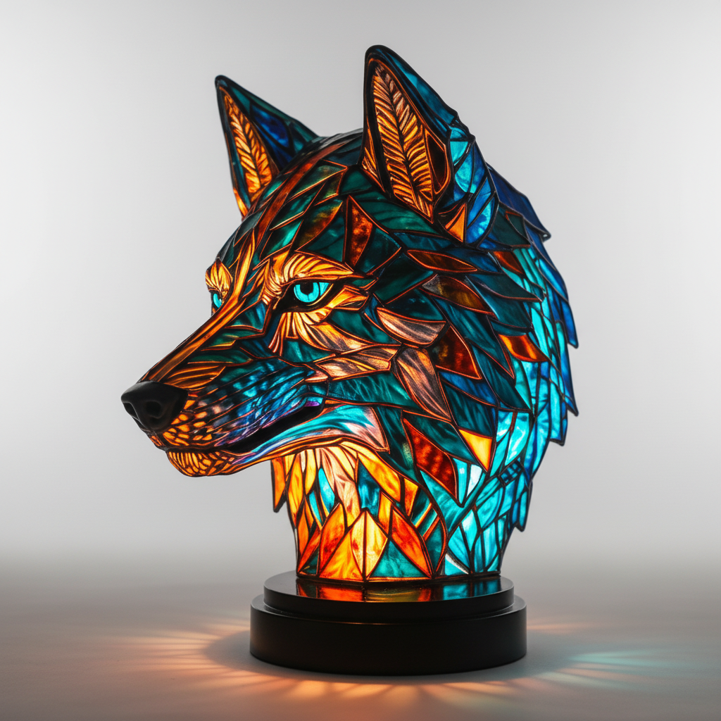 Handgefertigte Mosaiklampe Tierkopf - GleamPaw