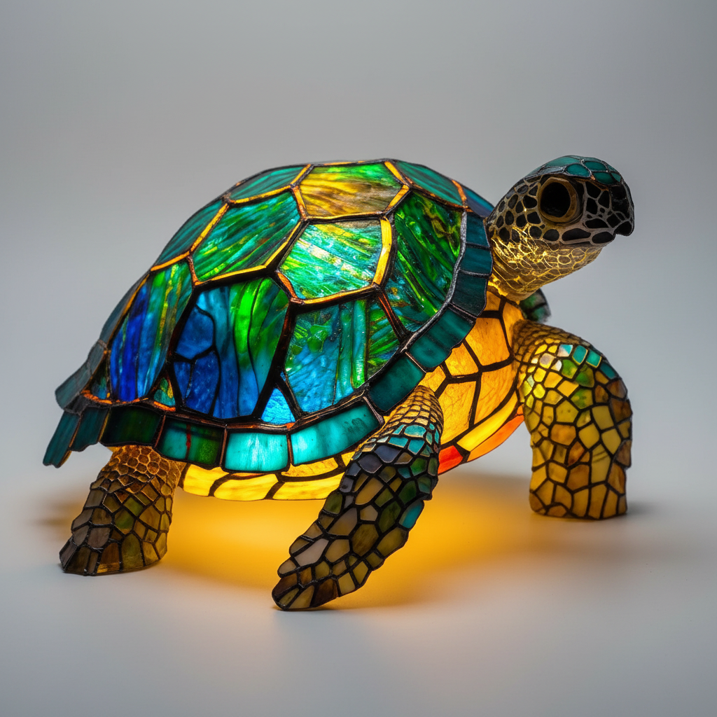 Handgefertigte Mosaiklampe Tierkopf - GleamPaw