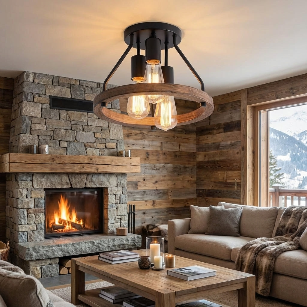 Industrial Farmhouse Ceiling Lamp -  Hearthly
