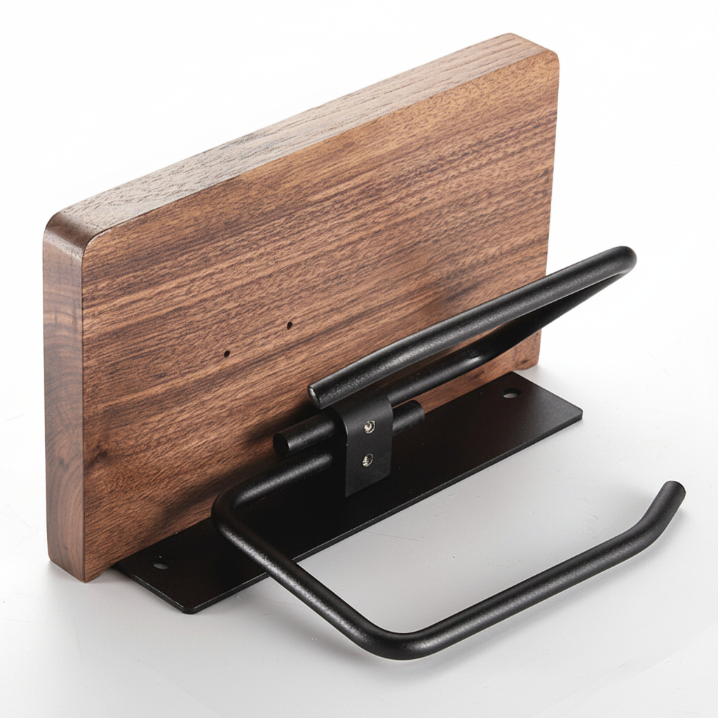 Industrieller Metallpapierhalter - WoodlyKeep