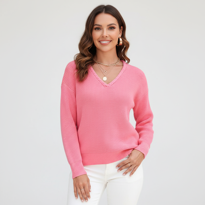 Klassischer V-Ausschnitt Pullover - Leonie