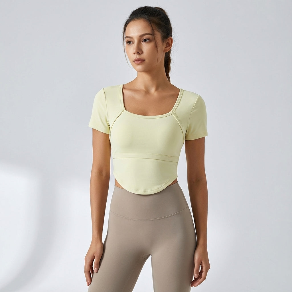 Kurzärmeliges Crop Top - Bella