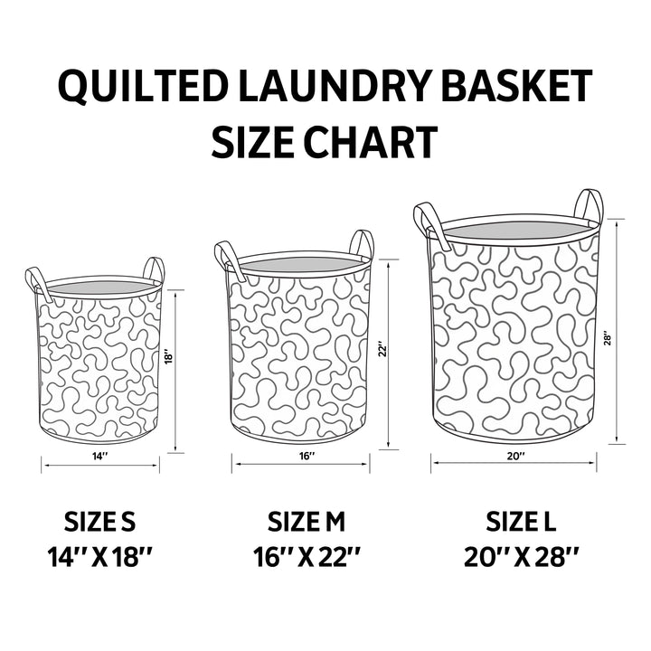 Tegnet størrelsesoversigt over tre kurve i small, medium og large med mål i tommer for diameter og højde. 10