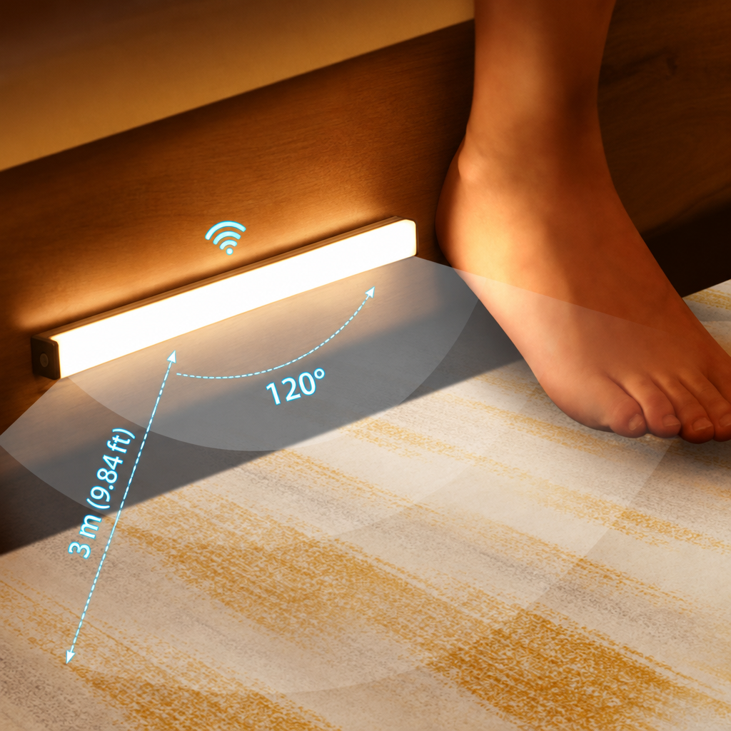 LED-lyslist med bevægelsessensor | Trådløs varm natlampe
