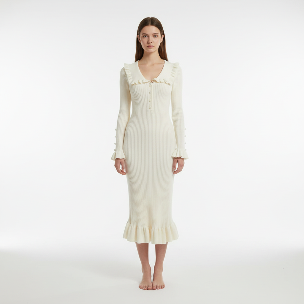 Maxikleid Mit Rüschen -  Ursula
