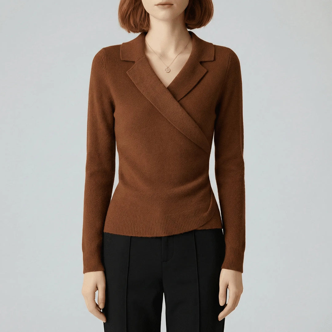 Pullover Mit Drapiertem V-Ausschnitt - Catharina