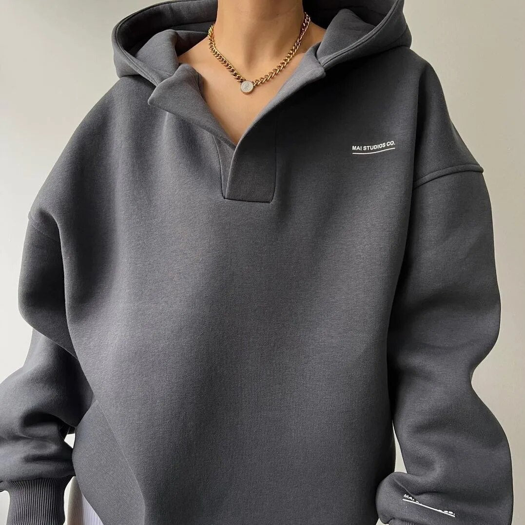 Trendy Oversized Dame-hoodie med hætte - Luna