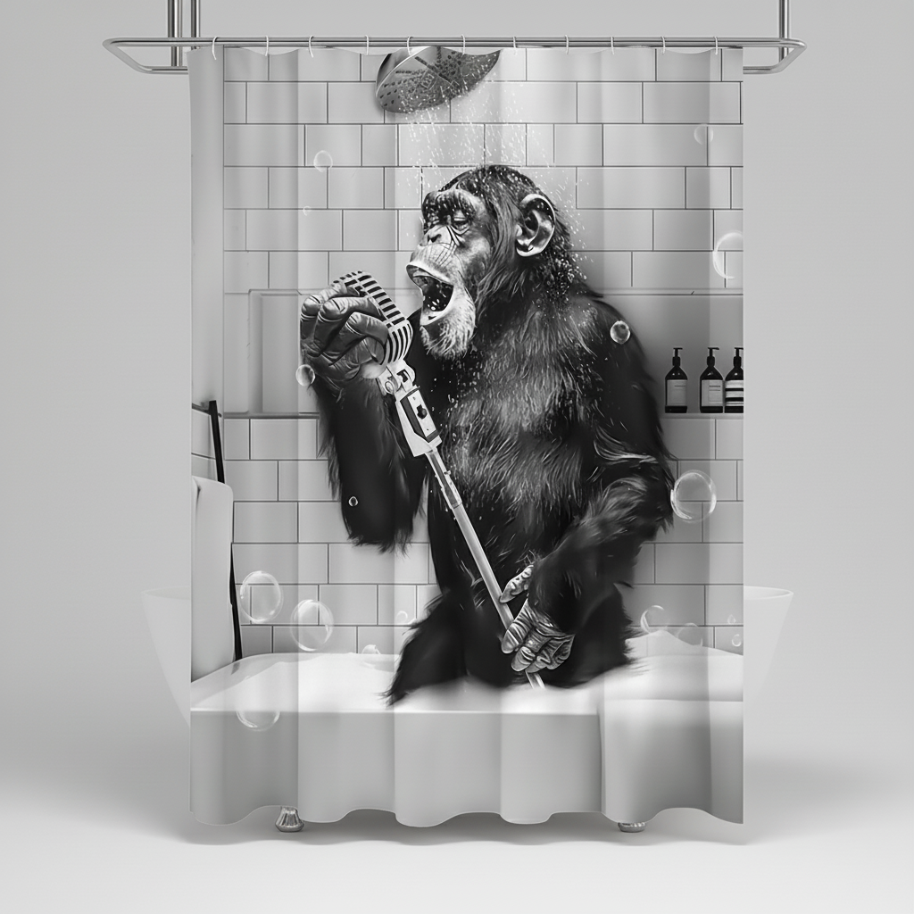 Schwarzweiß Bedruckter Duschvorhang - ShowerChimp