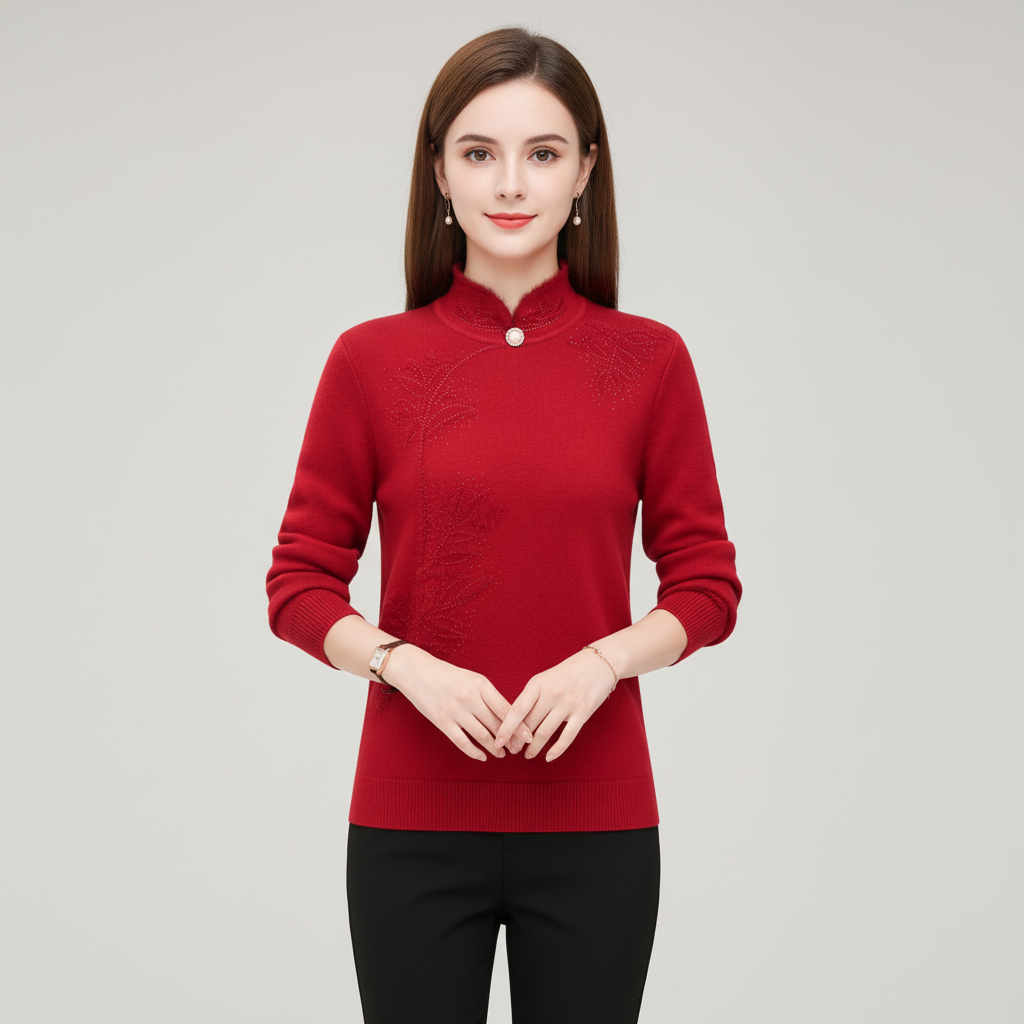 Strickpullover Mit Hohem Kragen - Susanne