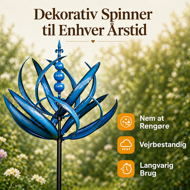 Weathervane Metal Lotus Wind Spinner - Rust-Resistant Garden Decor 3