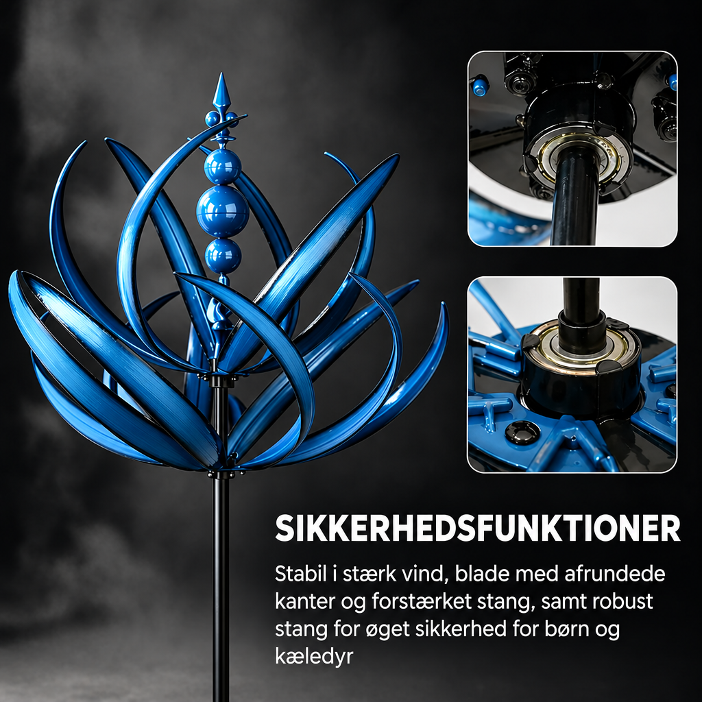 Weathervane Metal Lotus Wind Spinner - Rust-Resistant Garden Decor 9