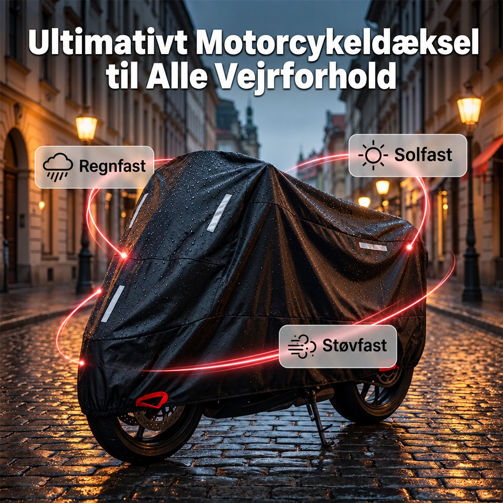 Weatherproof Motorcycle Cover | Oxford Fabric | Reflective Strips & Lock Holes 1