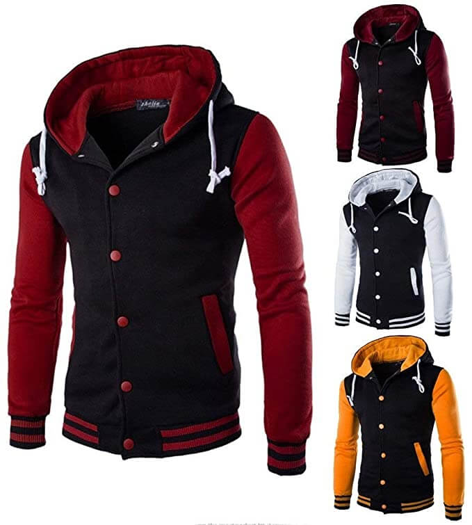 Herren baseball hoodie i varsity stil – efterårsudgave Kevin