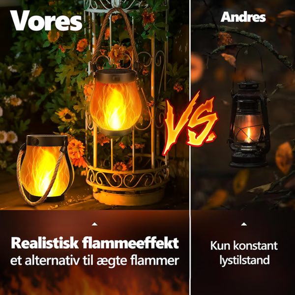 Sammenligning af lanternen med realistisk flammeeffekt og en klassisk lanterne med konstant lys 6