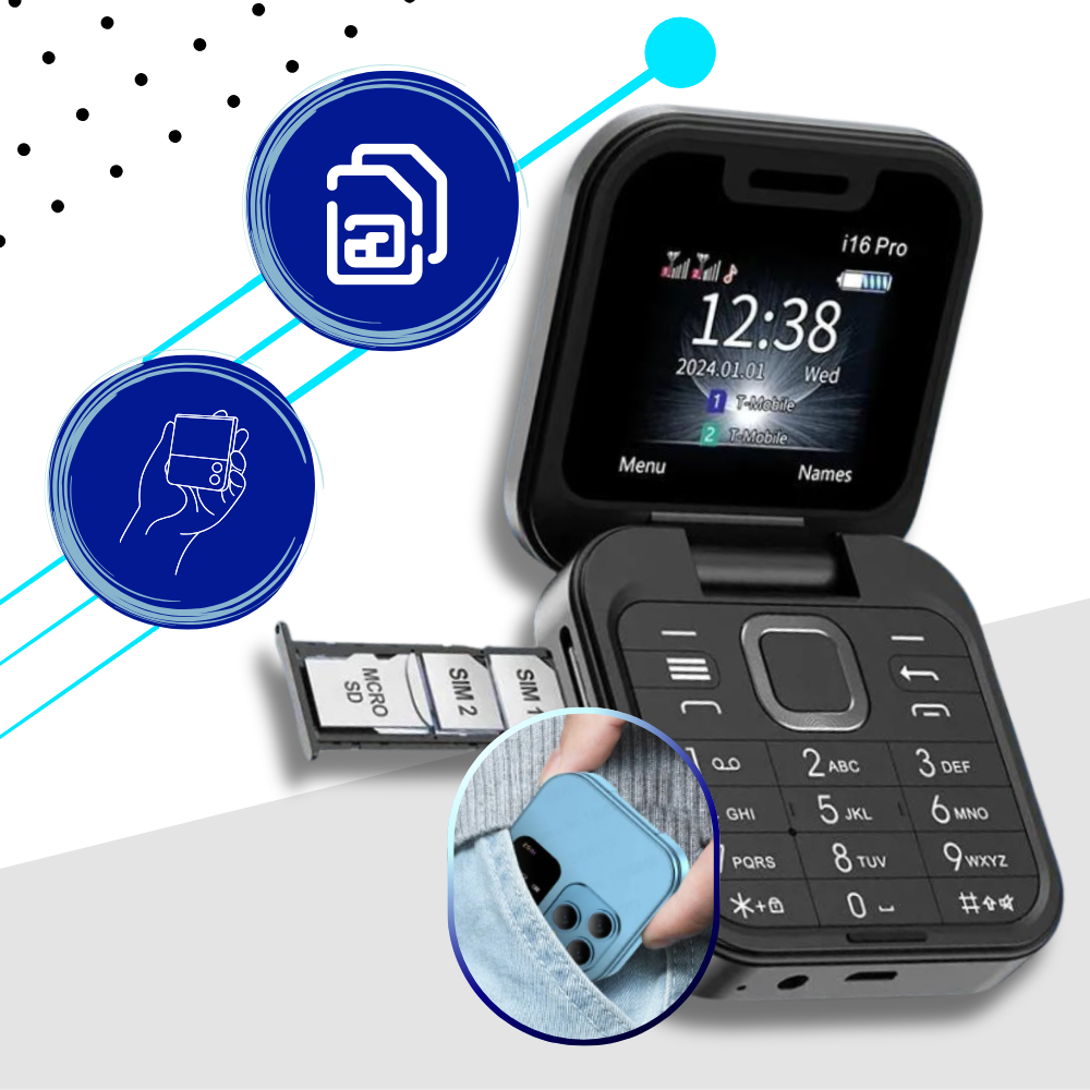 Kompakt klaptelefon Dual SIM – FlexFold