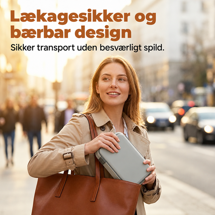 Ledningsfri selvopvarmende elektrisk frokostboks med indsats i rustfrit stål